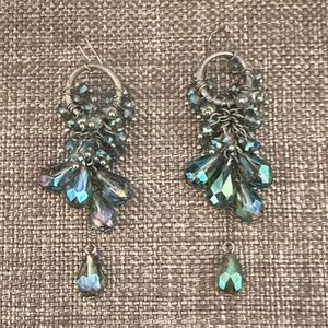 Iridescent Crystal Cluster Earrings